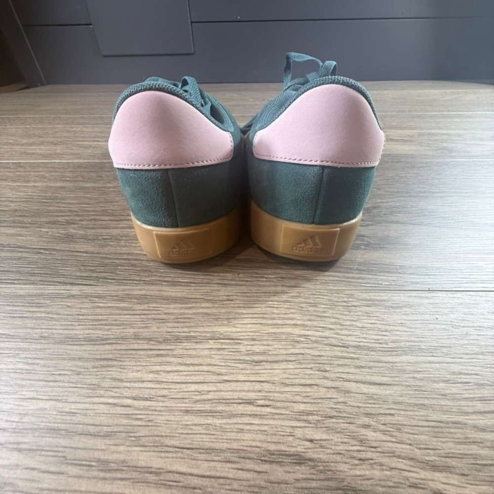 Adidas Women's VL Court 3.0 Sneakers Green Pink Size 9 LIfestyle Suede - Picture 8 of 9